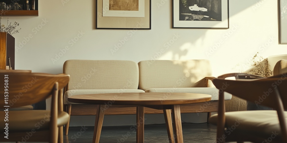 Modern Living Room Interior with Minimalist Furniture