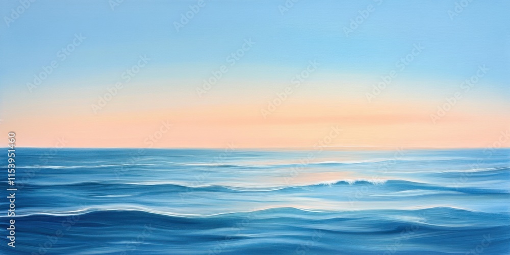 Fototapeta premium Pintura océano atardecer