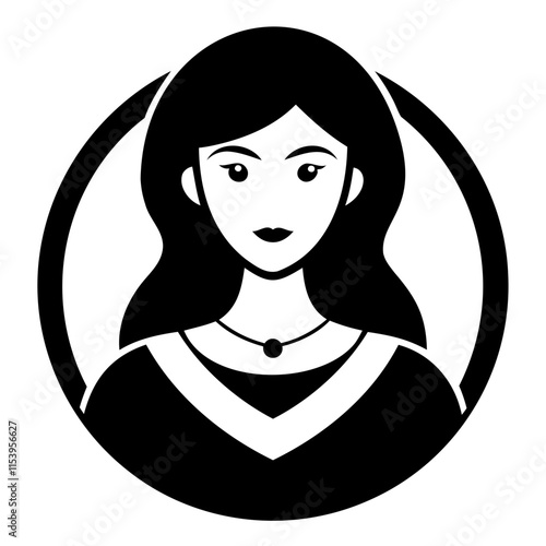 Beautiful Women's icon, silhouette vector Illustration For graphic design project, transparent background