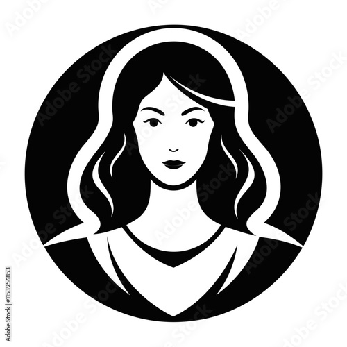 Beautiful Women's icon, silhouette vector Illustration For graphic design project, transparent background