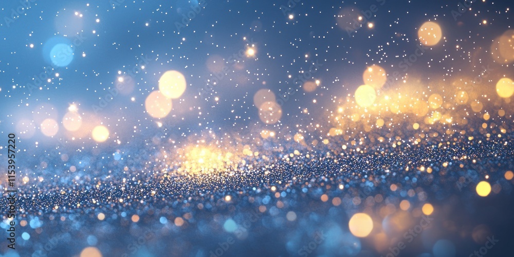 Sparkling Blue Gold Glitter Background Festive Shimmer Texture Sparkling Blue Gold Glitter Background Festive Shimmer Texture