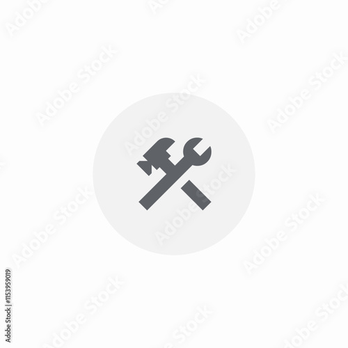 hammer wrench icon sign vector