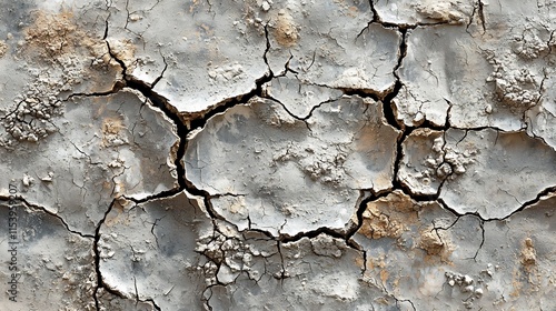 Dry cracked earth surface symbolizing the worsening global water crisis caused by rising temperatures and climate change photo