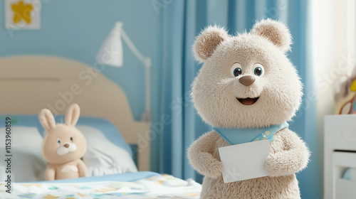 Teddy Bear Holding a Letter...