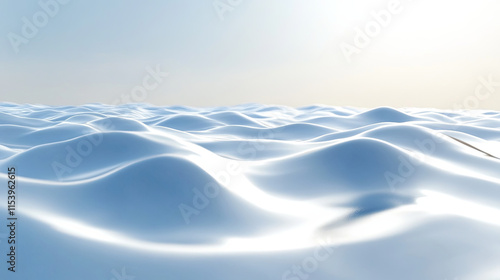 Smooth, reflective ocean waves under bright sky create serene atmosphere