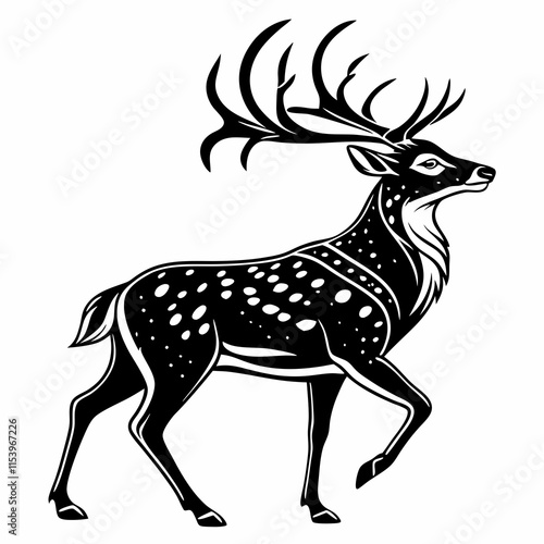 Deer vector silhouette black design white background