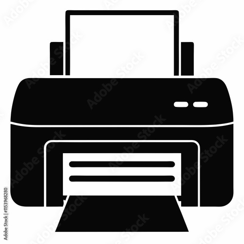 Printer Black Silhouette Vector Design