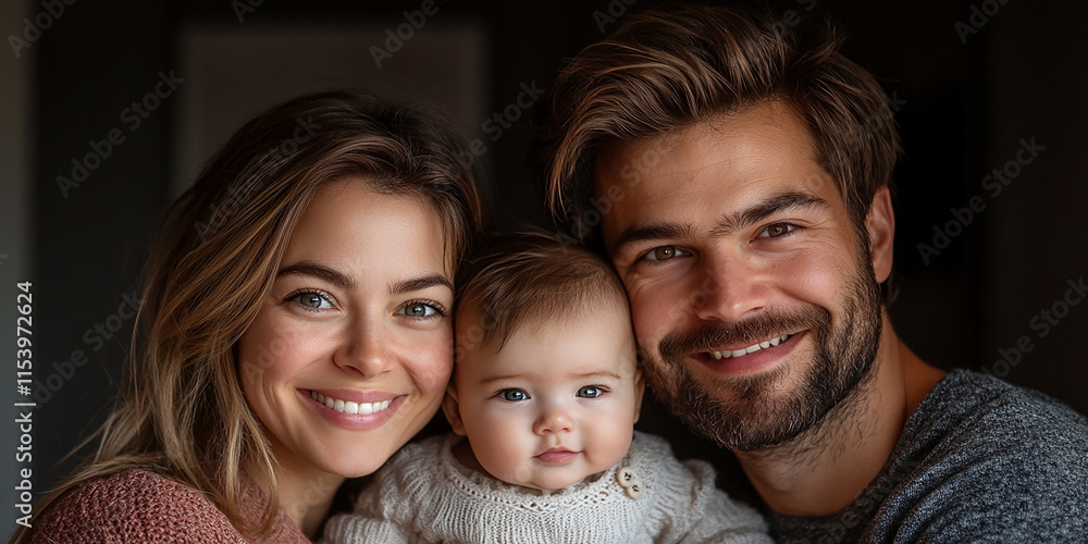 Young parents with a baby together Young parents with a baby together