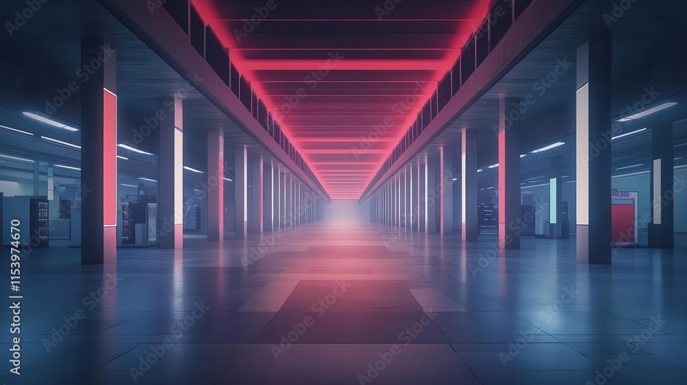 Futuristic corridor with glowing neon lights creates an immersive atmosphere, perfect for modern and technology-themed projects. digital marketing concept and advertising platforms. Futuristic corridor with glowing neon lights creates an immersive atmosphere, perfect for modern and technology-themed projects. digital marketing concept and advertising platforms.