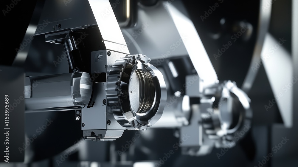A closeup of robotic laser ting machinery with a focused beam precisely ting through thick sheets of metal demonstrating both the power and accuracy of automation in fabrication. A closeup of robotic laser ting machinery with a focused beam precisely ting through thick sheets of metal demonstrating both the power and accuracy of automation in fabrication.
