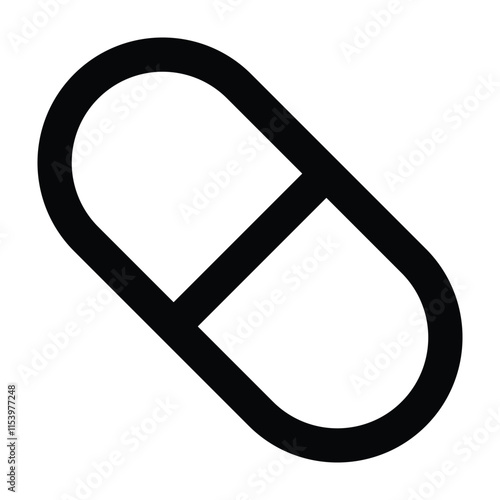 Pills vector icon, medical capsules pictogram on background, soft gel capsules icon