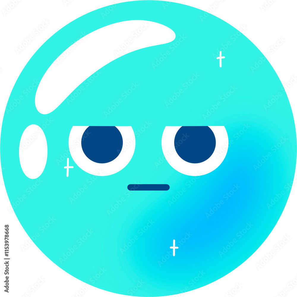 Bubble Bored Face Cartoon