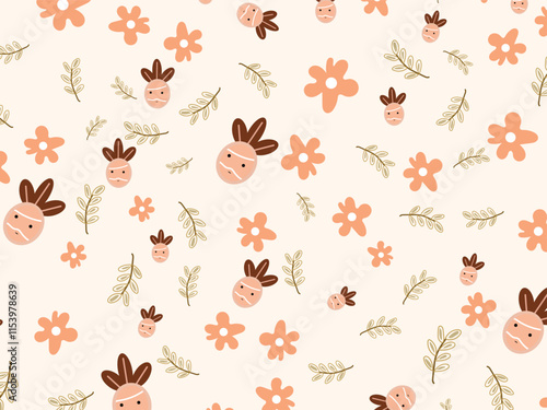 cute seamless pattern with bunny for happy easter