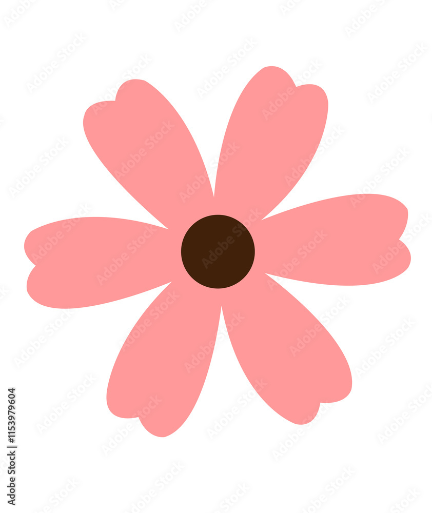 Flower clip art design on plain white transparent isolated background for card, shirt, hoodie, sweatshirt, apparel, tag, mug, icon, poster or badge Flower clip art design on plain white transparent isolated background for card, shirt, hoodie, sweatshirt, apparel, tag, mug, icon, poster or badge