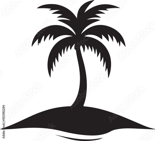 Palm tree silhouette vector art.