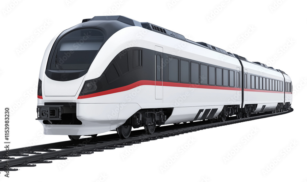 Obraz premium Modern train isolated on white background png transparent clipart.