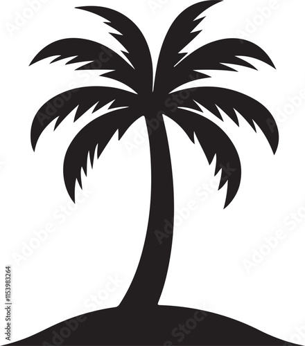 Palm tree silhouette vector art.