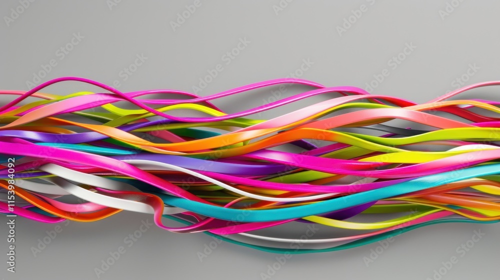 Abstract colorful wavy ribbons flowing. Abstract colorful wavy ribbons flowing.