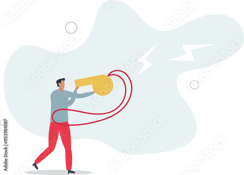 Business whistleblower the misconduct inside person to illegally disclose information to public concept.flat characters.