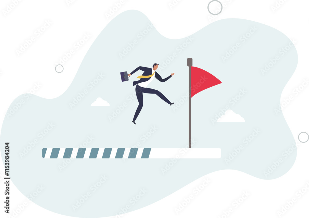 Progress or journey to success or achieve goal, business step or career path, mission or challenge to succeed,flat characters. Progress or journey to success or achieve goal, business step or career path, mission or challenge to succeed,flat characters.
