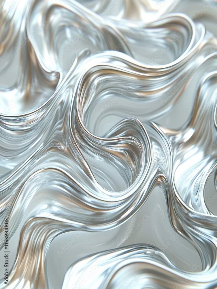 Fototapeta premium Abstract Silver Liquid Waves