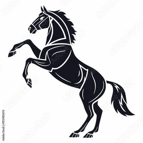 Horse vector silhouette black design white background