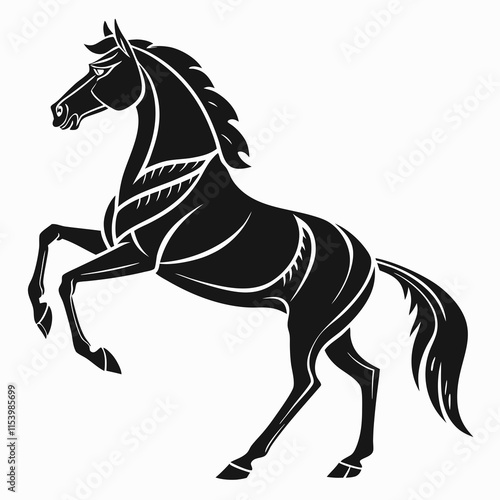 Horse vector silhouette black design white background