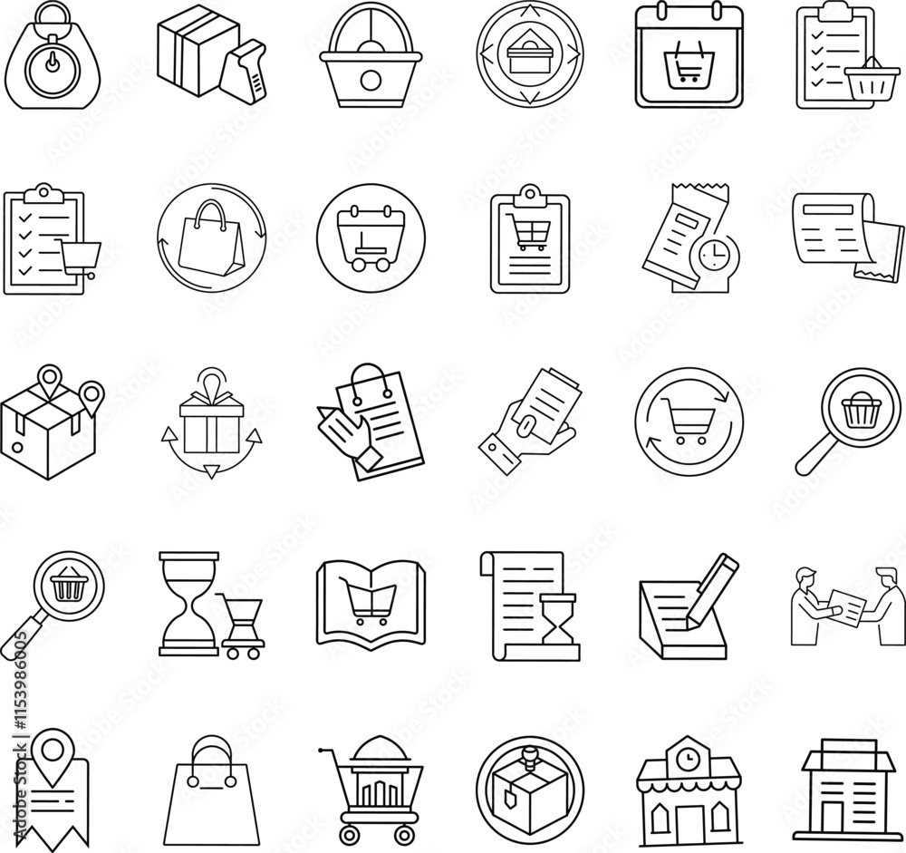 Ecommerce Shopping Process Icons for Online Retail Management Ecommerce Shopping Process Icons for Online Retail Management