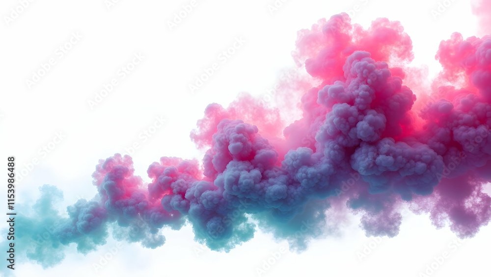 An abstract background with a smoky colorful cloud on a white background An abstract background with a smoky colorful cloud on a white background