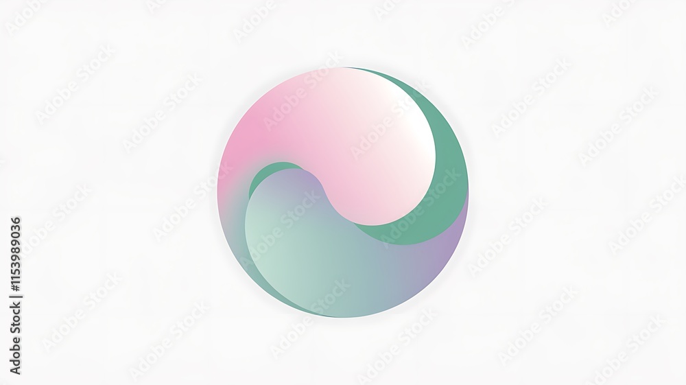 Obraz premium Abstract Pastel Oval Shape Design Featuring Swirls