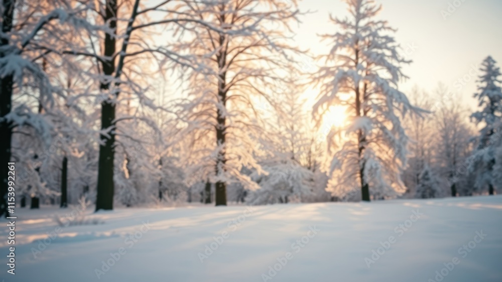 Winter Wonderland Sunlit Snow-Covered Trees in a Peaceful Forest Scene Winter Wonderland Sunlit Snow-Covered Trees in a Peaceful Forest Scene
