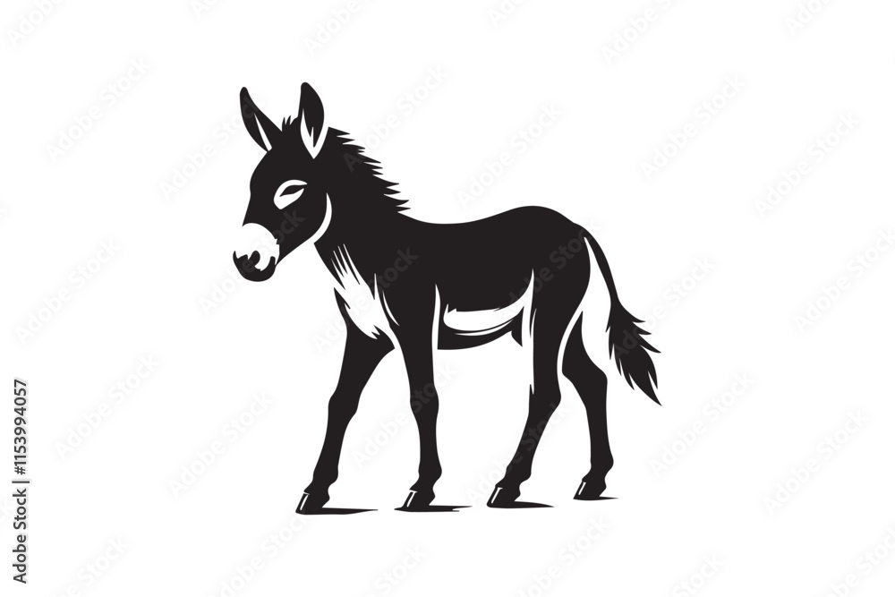custom made wallpaper toronto digitalsimple black an white donkey vector silhouette isolated on a white background