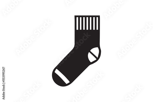 simple black an white socks vector silhouette isolated on a white background