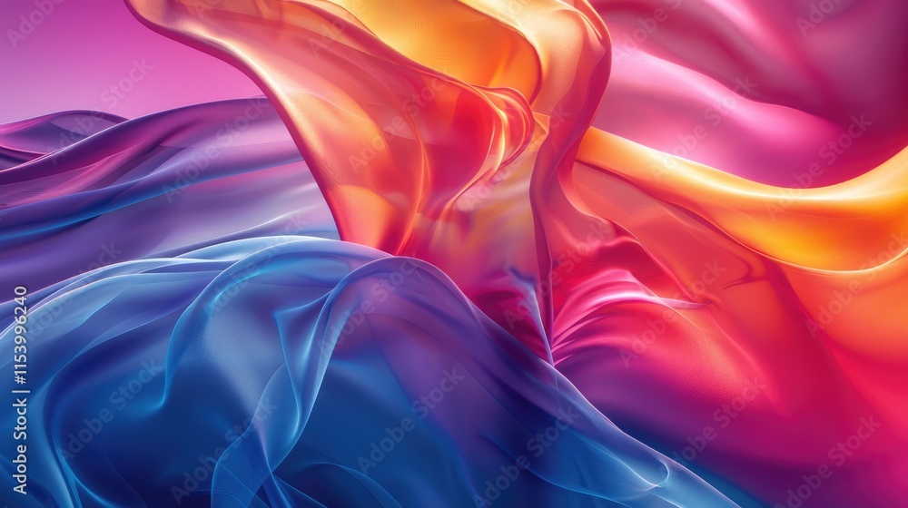 Fototapeta premium Abstract flowing shapes in vibrant colors creating a dynamic visual experience.