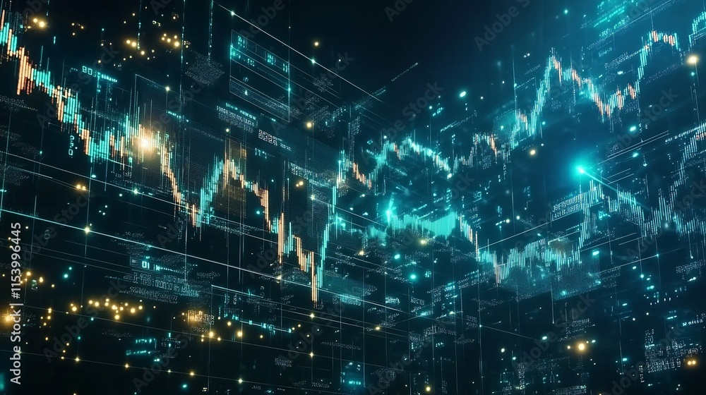 Abstract Futuristic Stock Market Data Visualization Abstract Futuristic Stock Market Data Visualization