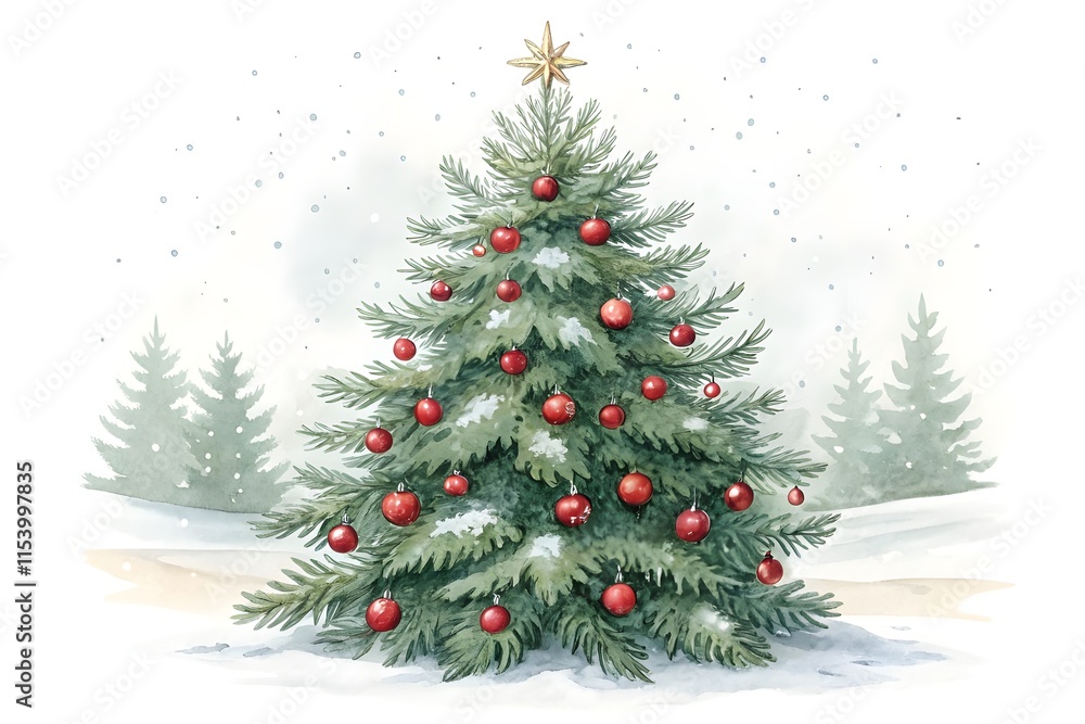 Obraz premium christmas tree isolated on white