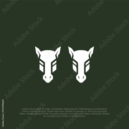 Elegant and dynamic horse head logo, representing strength, grace, and freedom for a distinguished brand identity