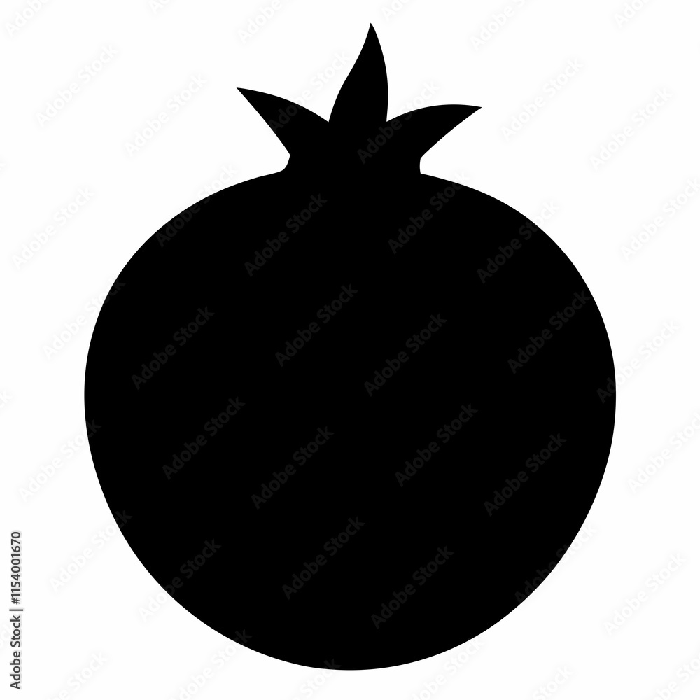 Pomegranate black silhouette vector Pomegranate black silhouette vector