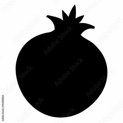 Pomegranate black silhouette vector