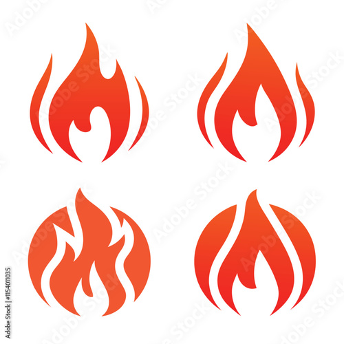 Flame Icon Vector Bundle Design Pack.