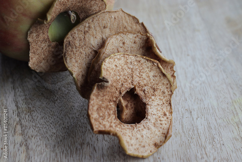 Canvas Print Apple chips arranged from the top of the apple, fanning out to highlight their n