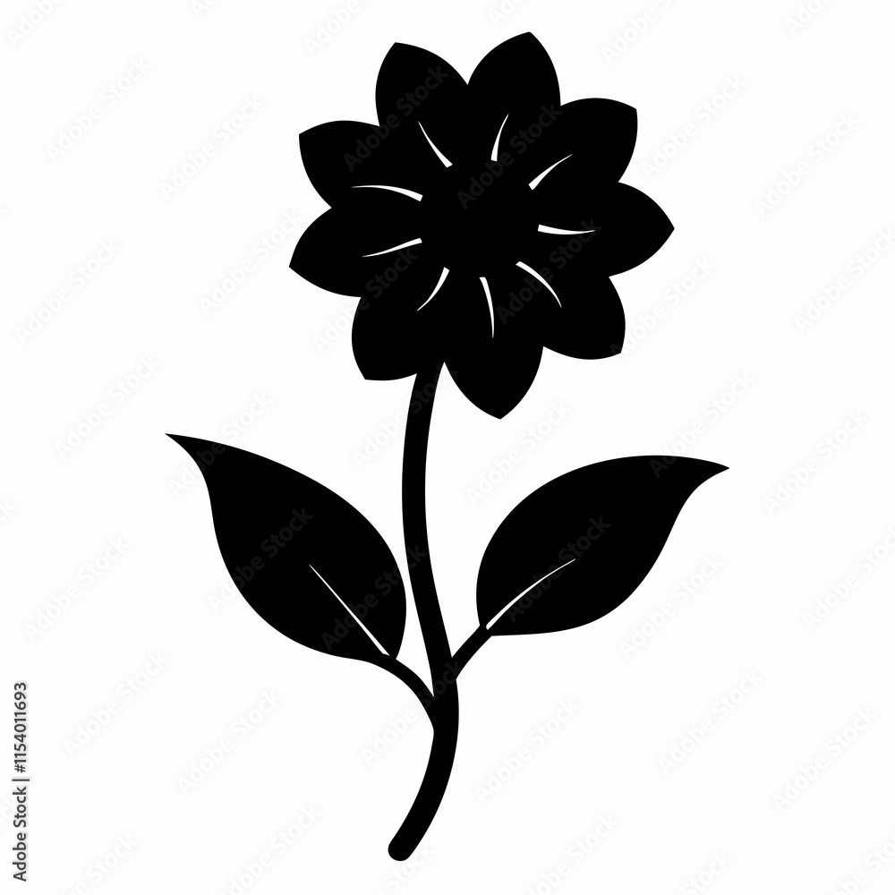 Flower Reverie black silhouette vector Flower Reverie black silhouette vector