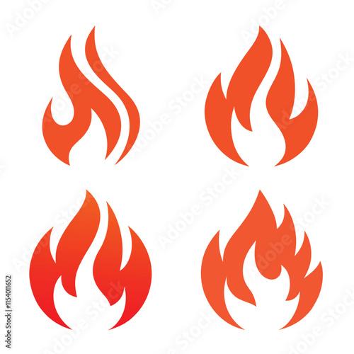Flame Icon Vector Bundle Design Pack.