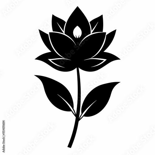 Flower Reverie black silhouette vector