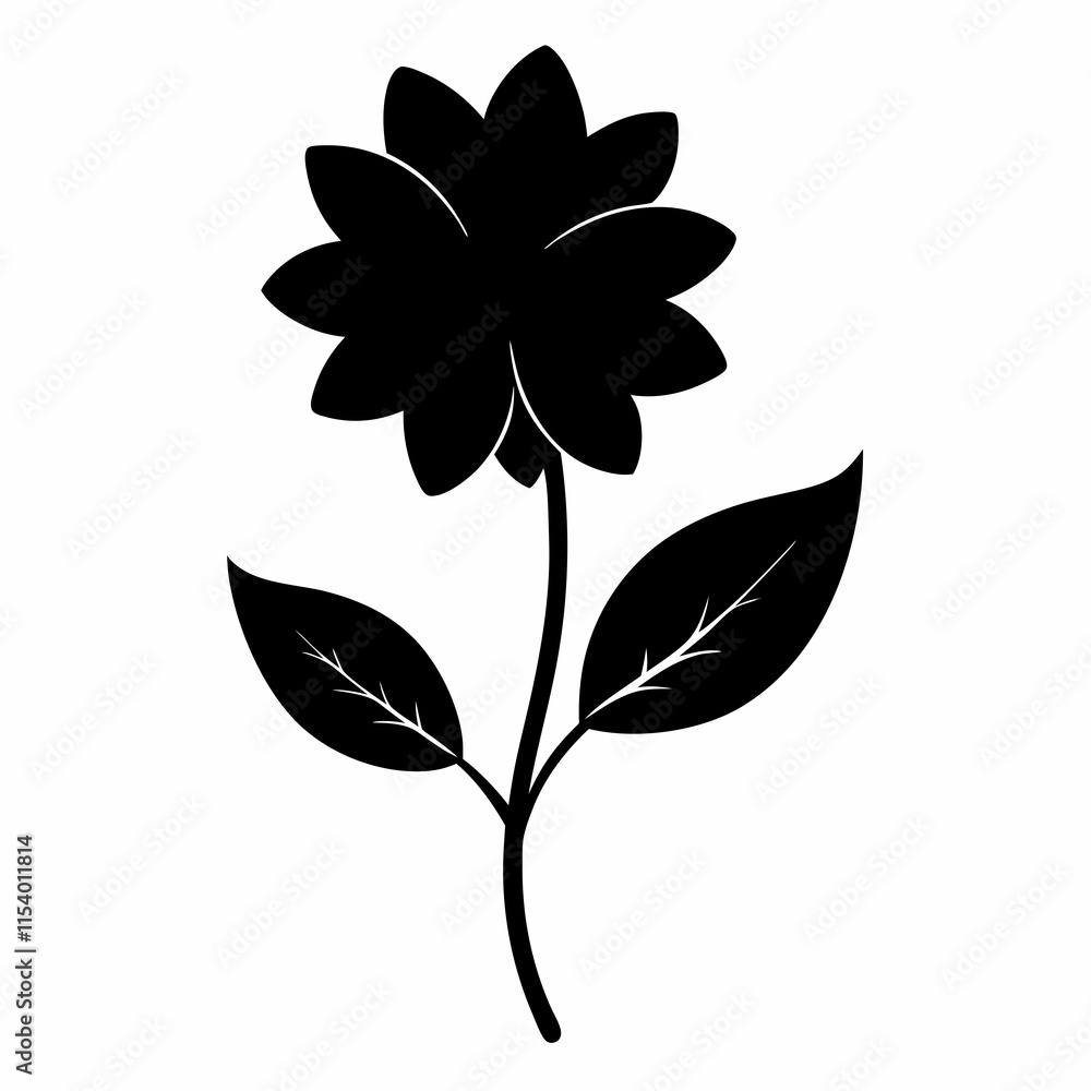 Flower Reverie black silhouette vector Flower Reverie black silhouette vector