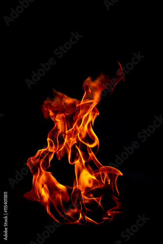 Obraz na płótnie yellow Fire flame isolated on background w salonie