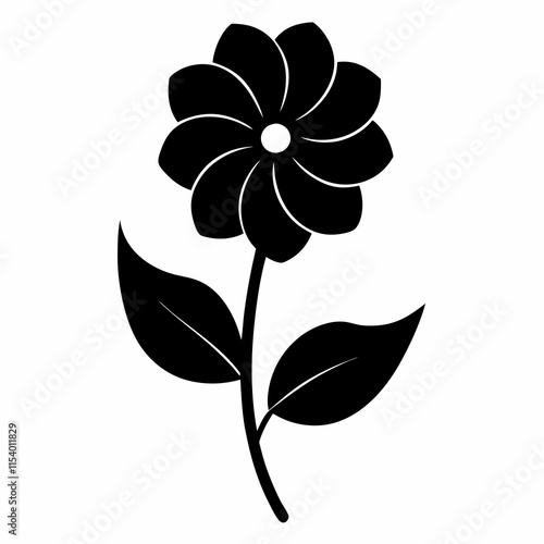 Flower Reverie black silhouette vector