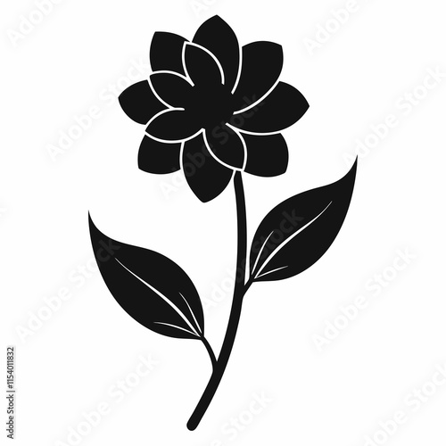 Flower Reverie black silhouette vector