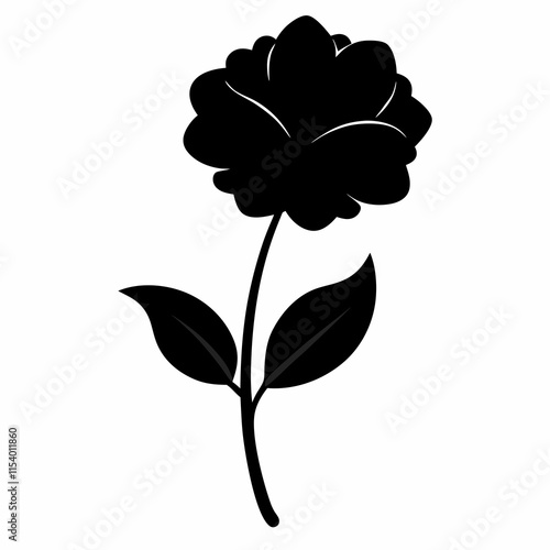 Flower Reverie black silhouette vector