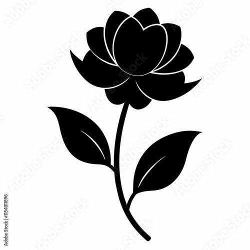 Flower Reverie black silhouette vector